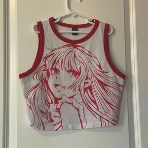 SHEIN SIZE M Red Anime Girl Ringer Tank Top